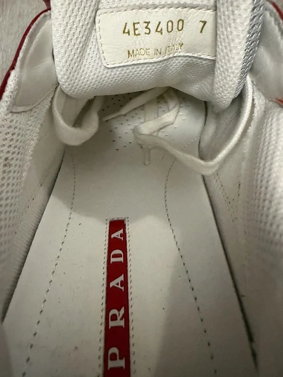 Prada Men’s Patent Leather and Technical Fabric America's Cup Sneakers Sz 7 - Picture 6 of 10